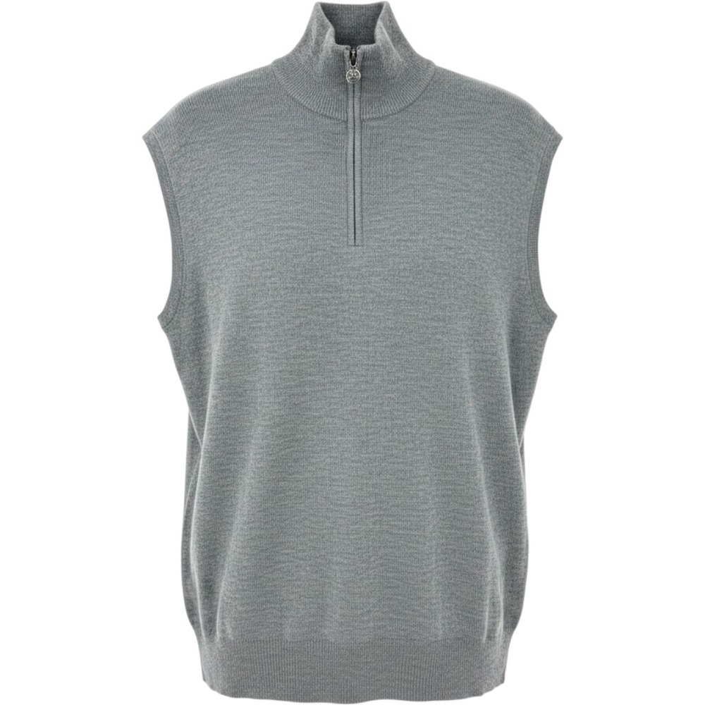 G/FORE Sweater Vest Mens M Grey Quarter Zip Mock Neck Knit Golf Preppy Luxury